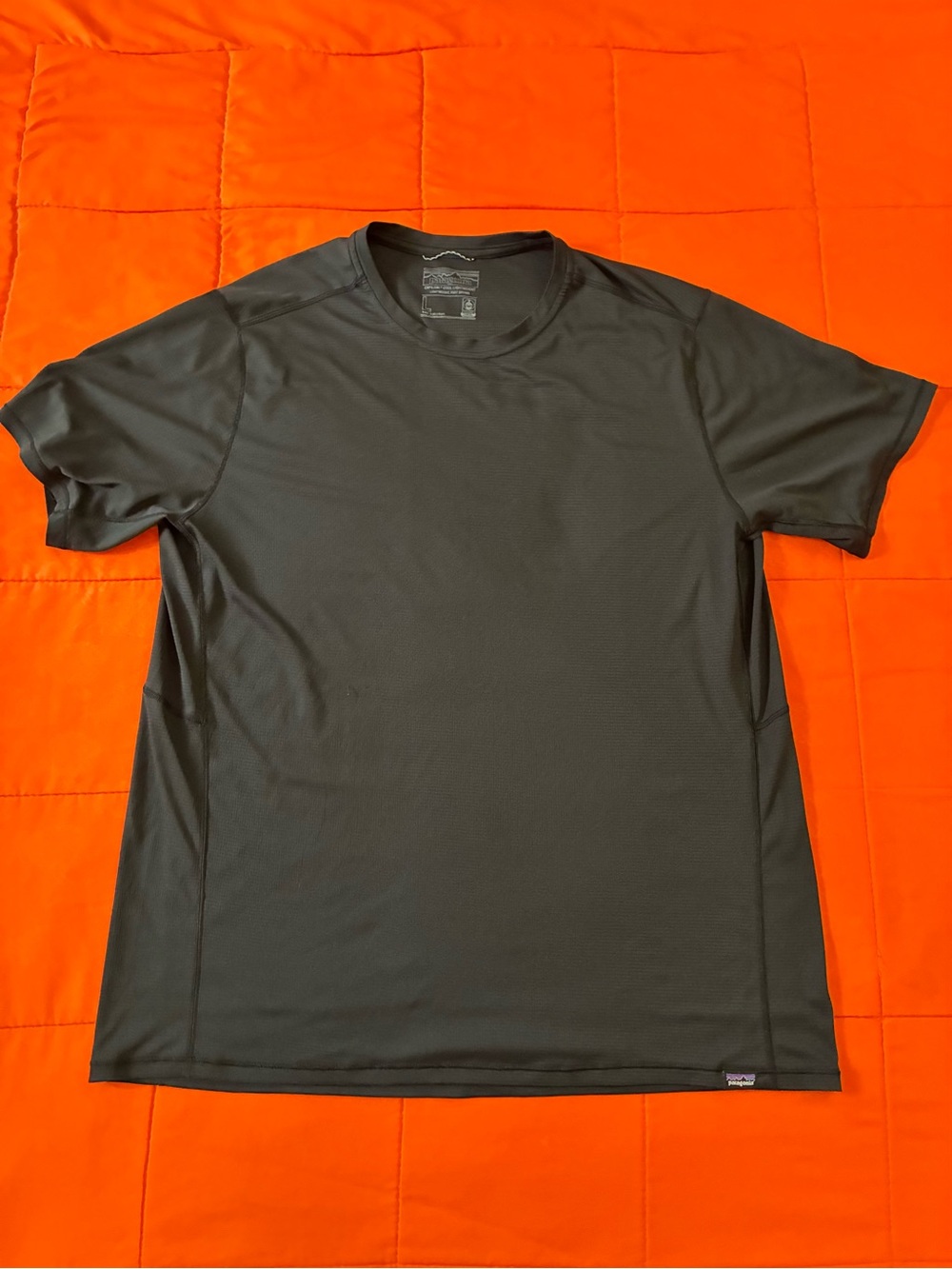 Patagonia Shirt Mens Large Black Short Sleeve Capilene Hiking Athleti